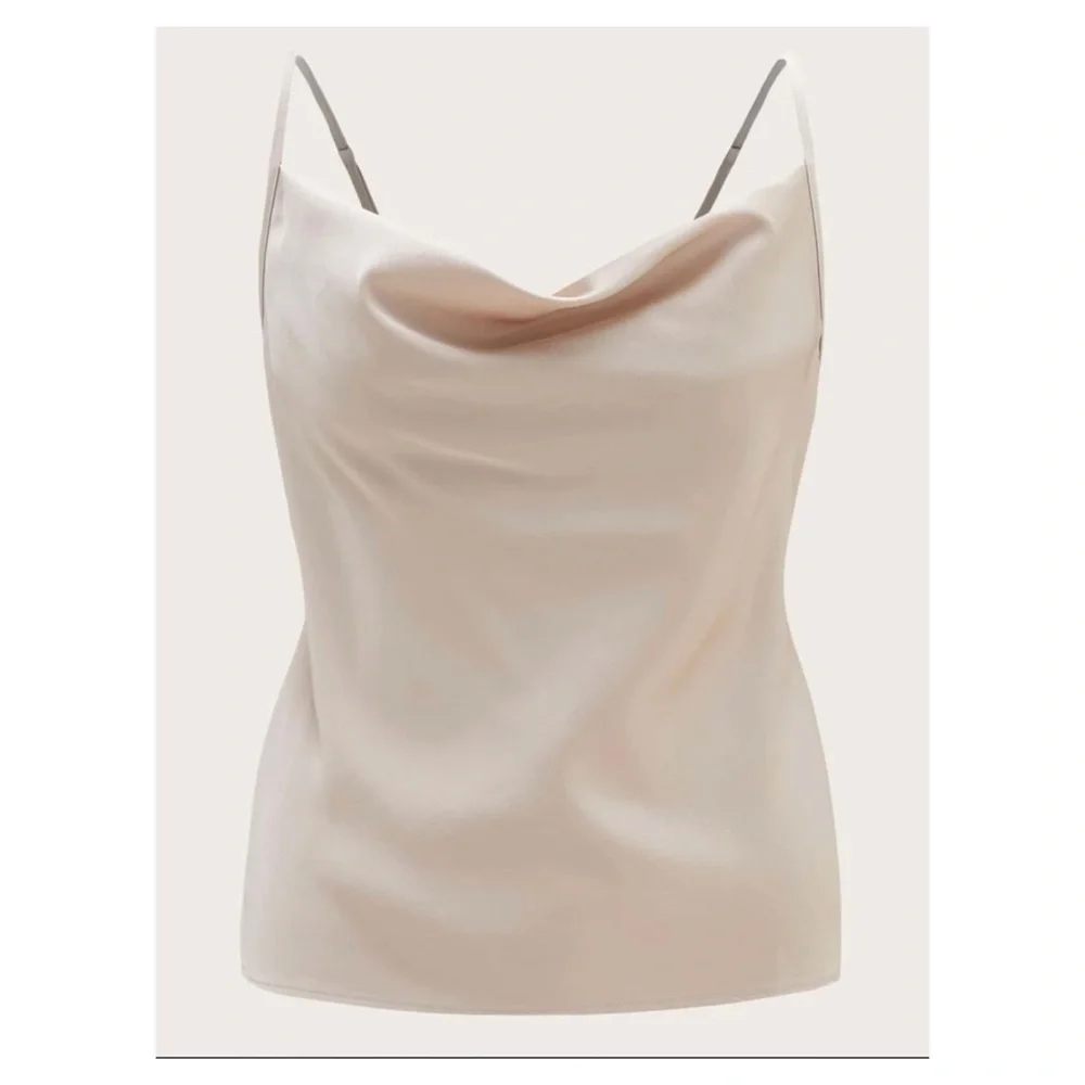 Solid color draped front cami top - Picture 2 of 3